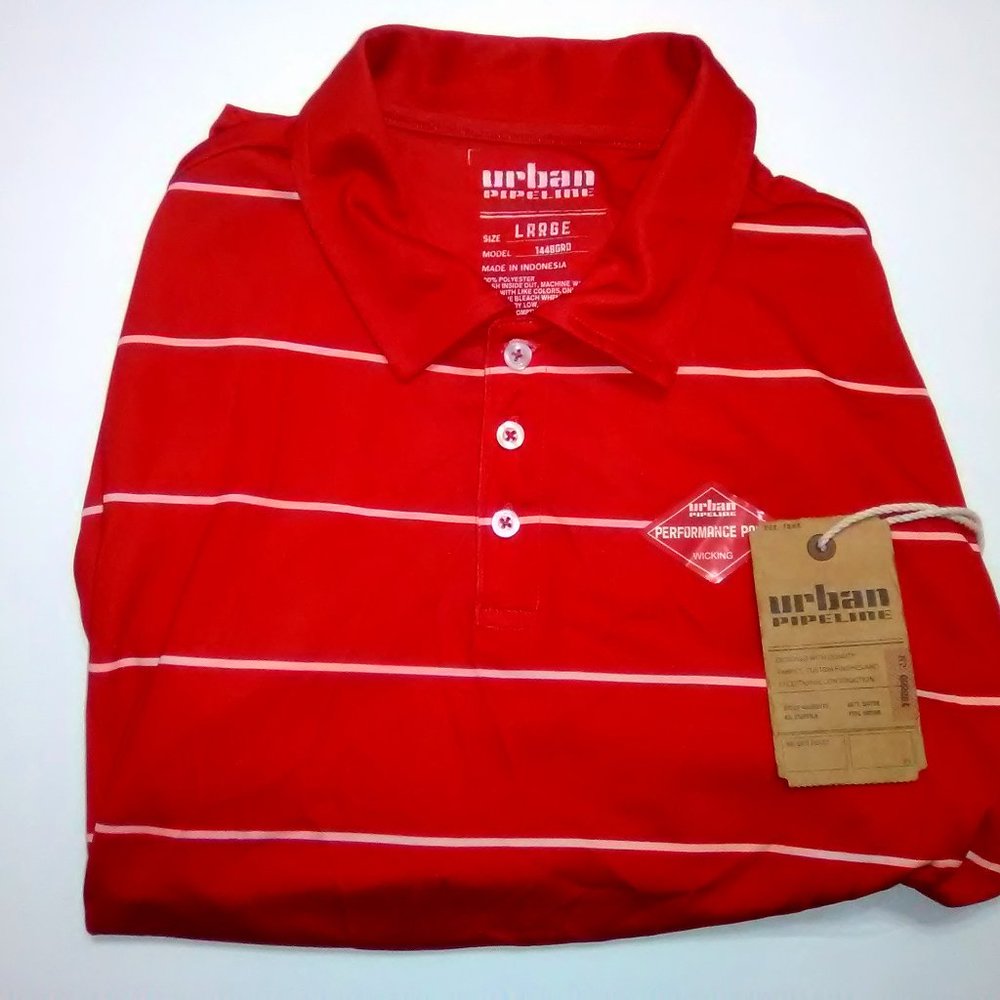 Mens Urban Pipeline L Collar Polo Shirt Red